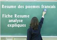   Resume des poemes francais Fiche Resume analyse expliques